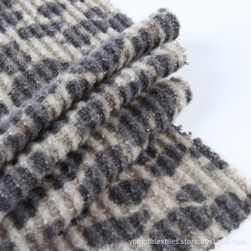 Leopard Print Brushed Waffle Knit Fabric